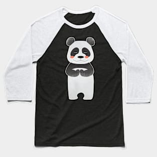 Little Prayer Panda in his Bamboo Forest Baseball T-Shirt